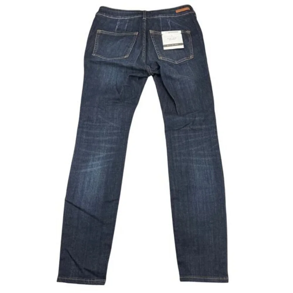 Pilcro Anthro High-Rise Skinny Stretch Blue Jeans Ankle Snakeskin Zipper Size 27 - Picture 4 of 9